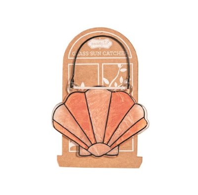Coral Scallop Glass Suncatcher by Mud Pie