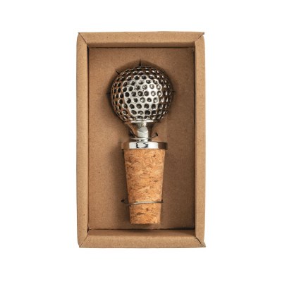Antiqued Silver Golf Ball Bottle Stopper by Mud Pie
