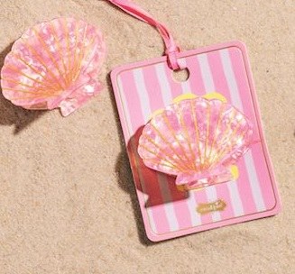 2" Light Pink Scallop Shell Hair Claw Clip by Mud Pie
