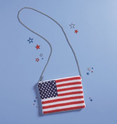 7" x 10" American Flag Beaded Purse by Mud Pie