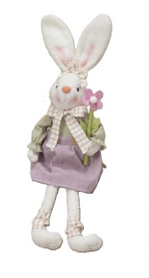 17" Girl Bunny Fabric Shelf Sitter