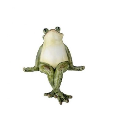 6.5" Green Leg Down Resin Frog Shelf Sitter