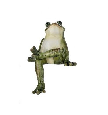 6.5" Green Leg Up Resin Frog Shelf Sitter