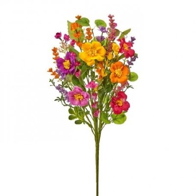 18" Faux Multi Color Flower Spray