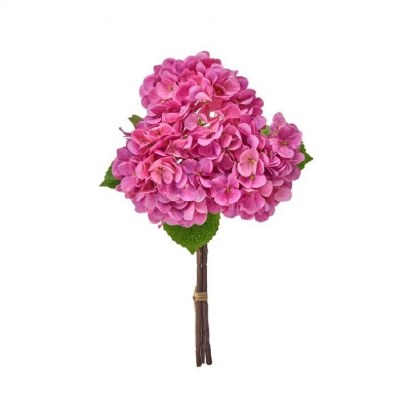 Bundle of Three 18" Faux Dark Pink Hydrangea