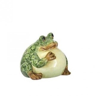 6.5" Green Legs Up Ceramic Frog