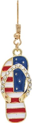 Gold Red White Blue Flip Flop Earrings