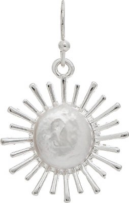 Silver Freshwater Pearl Sunburst Earrings