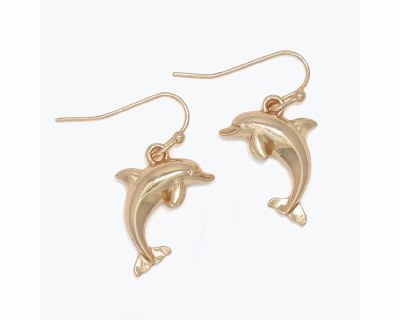 Gold Dolphin Earrings