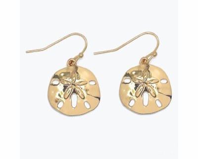 Shiny Gold Sand Dollar Earrings