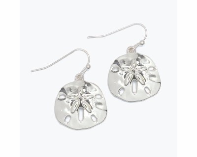 Shiny Silver Sand Dollar Earrings