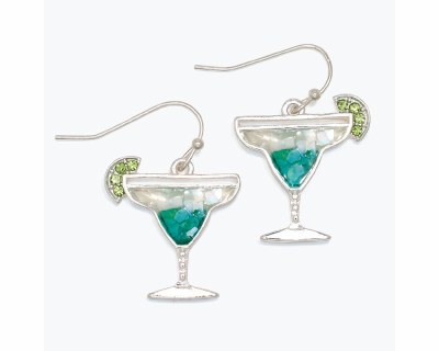 Silver and Green Margarita Earrings