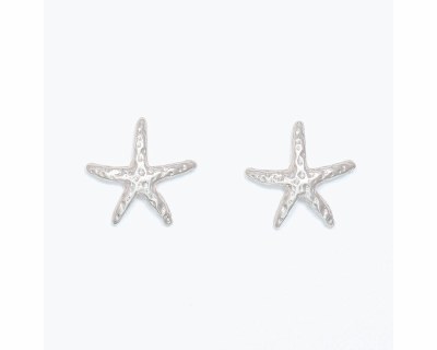 Hammered Silver Starfish Earrings