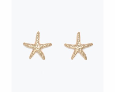 Hammered Gold Starfish Earrings