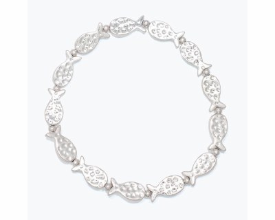 Silver Textured Fish Bracelet
