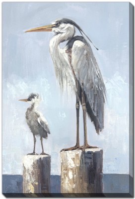 36" x 24" Harbor Watch Coastal Wrapped Canvas