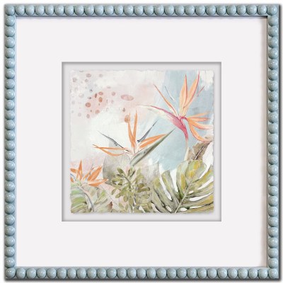 24" Sq Birds of Paradise 2 Tropical Print Framed