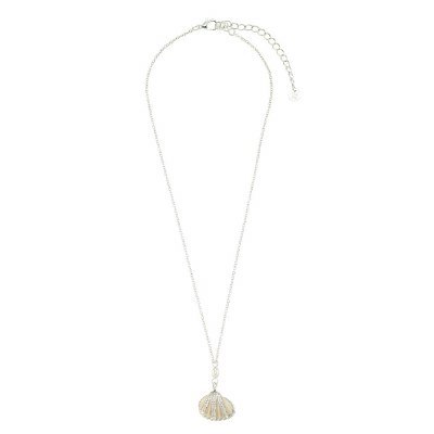 16" Silver Natural Shell and Pearl Necklace