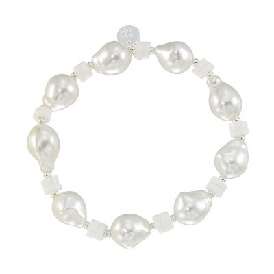 Silver Pearl Bead Bracelet