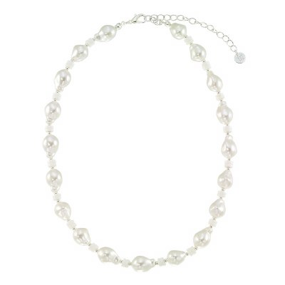 15" Silver Pearl Bead Necklace
