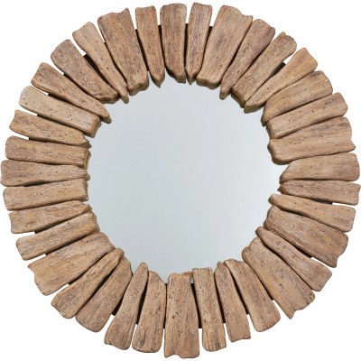 18' Round Driftwood Pieces Mirror