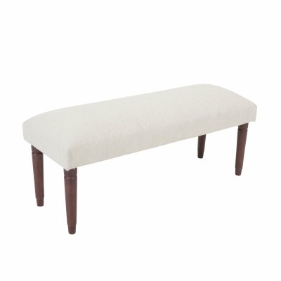 47" Cream Boucle Bench