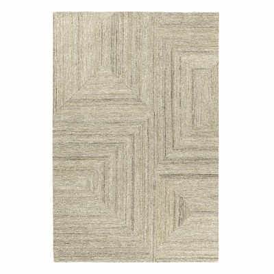 4' x 6' Seafoam and Beige Delta Rug