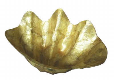 10" x 7" Gold Clam Capiz Bowl