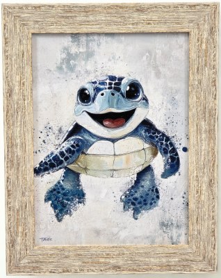 18" x 14" Happy Hatchling Gel Textured Sand Frame Print
