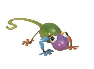 16" Green Body Metal Gecko
