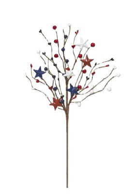 17" Red White Blue Solid Stars Spray