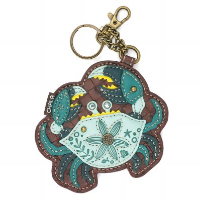 5" Teal Crab Coin Fob