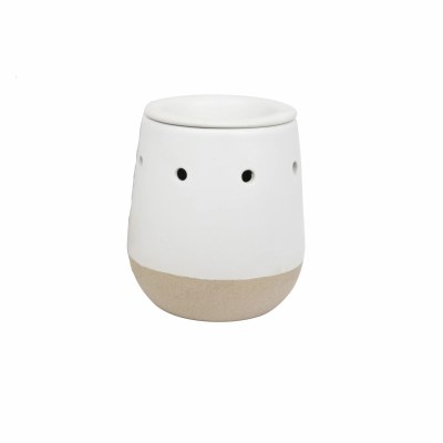 6" Beige and White Electric Wax Warmer