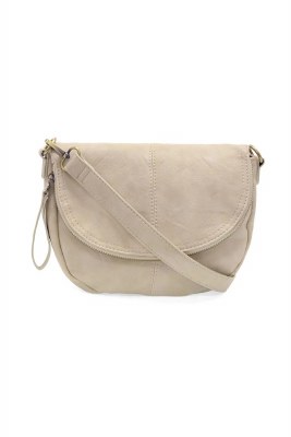 7" x 8" Ivory Helene Small Saddle Crossbody Purse