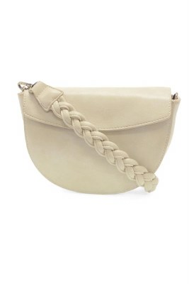9" Ivory Braid Strap Crescent Crossbody Purse
