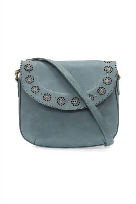 7" x 9" Blue Daisy Flap Crossbody Purse