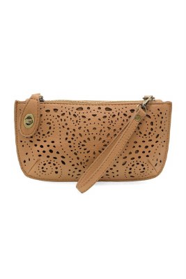 6" x 9" Tan Cut Eyelet Crossbody Wristlet