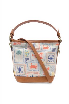 8" x 9" Coastal Icons Canvas Bucket Crossbody Purse