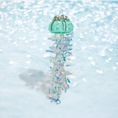 Blue Jellyfish Glass Ornament