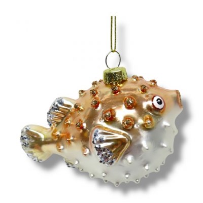4" Blowfish Glass Ornament