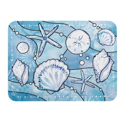 15" x 20" Blue Shells Dish Drying Mat