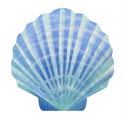 Pack of 20  5" Blue Shell Shape Beverage Napkin