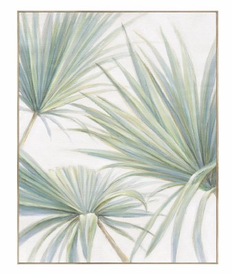 30" x 24" Partial Fronds Framed Coastal Canvas