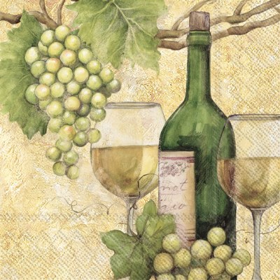 5" White Wine Beverage Napkins