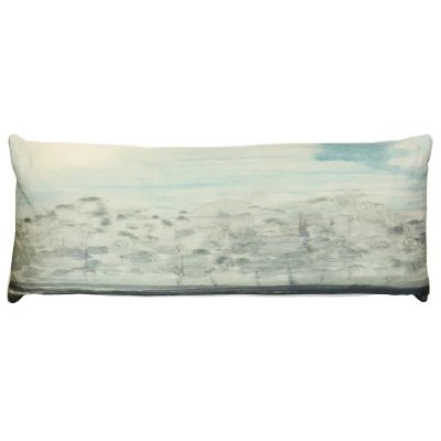 14" x 36" Blue and Gray Abstract Decorative Pillow