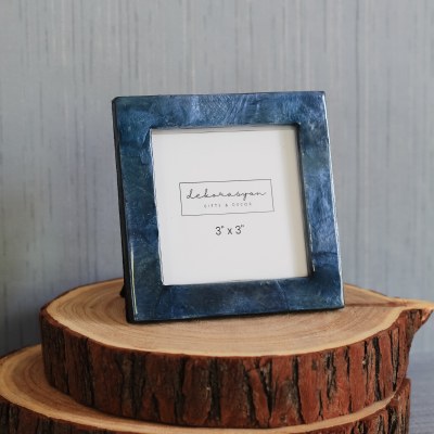 3" x 3" Blue Capiz Photo Frame