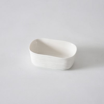 2.5" x 4" White Rib Porcelain Bowl by Pampa Bay