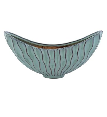 14" Oval Blue Lines Planter