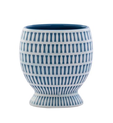 5.5" Blue and White Ceramic Pot