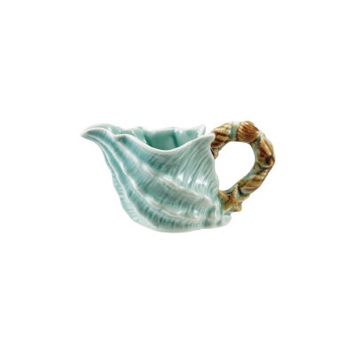 6 Oz Green Shell Ceramic Creamer